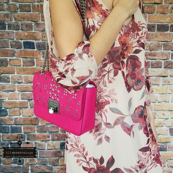 Michael kors tina medium shoulder flap pink bag - Picture 3 of 8